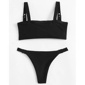 black buckle swimsuit